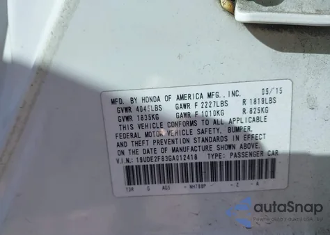 2016 Acura Ilx Premium A-Spec Packages/Technology Plus A-Spec Packages z USA, uszkodzony, nr VIN 19UDE2F83GA012418